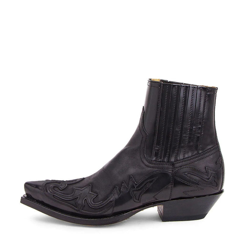 Unisex Cowboy Stiefeletten mit Stickerei, Größe 35-48-Schwarz-35-Luzern Mode