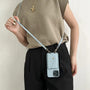 Crossbody Handyhülle Leder mit Kartenfach für Damen-Hellblau-iPhone 12-Luzern Mode