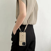 Crossbody Handyhülle Leder mit Kartenfach für Damen-Hellbraun-iPhone 12-Luzern Mode