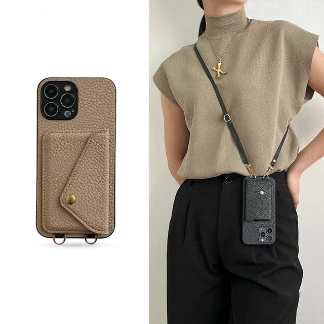 Crossbody Handyhülle Leder mit Kartenfach für Damen-Luzern Mode