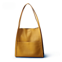 Luxuriöse Damen Lederhandtasche mit großem Stauraum-Gelb-Luzern Mode