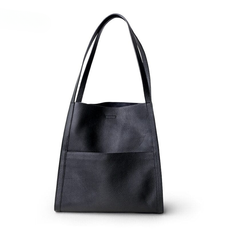 Luxuriöse Damen Lederhandtasche mit großem Stauraum-Schwarz-Luzern Mode