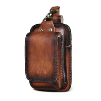 Hochwertige Leder Gürteltasche für Handy und Zubehör-Braun-Luzern Mode