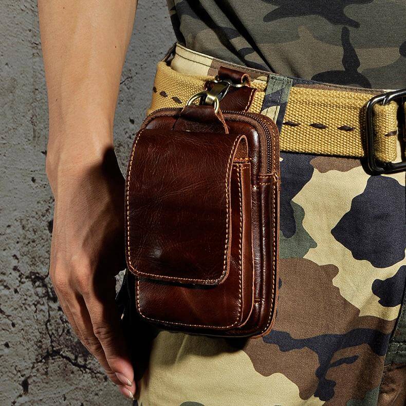 Hochwertige Leder Gürteltasche für Handy und Zubehör-Luzern Mode