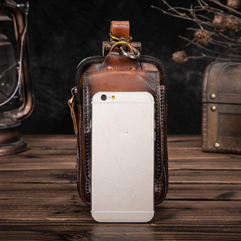 Hochwertige Leder Gürteltasche für Handy und Zubehör-Luzern Mode