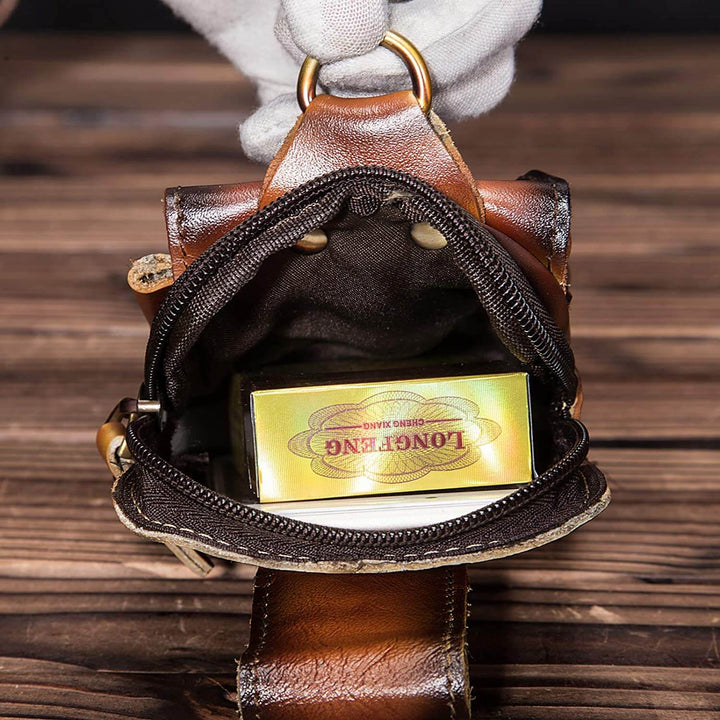 Hochwertige Leder Gürteltasche für Handy und Zubehör-Luzern Mode