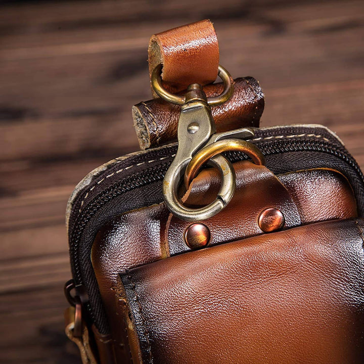 Hochwertige Leder Gürteltasche für Handy und Zubehör-Luzern Mode