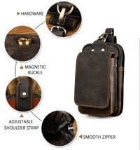Hochwertige Leder Gürteltasche für Handy und Zubehör-Luzern Mode