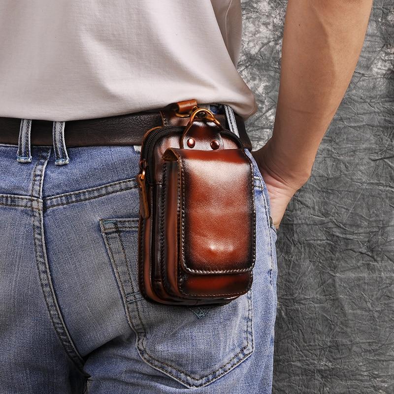 Hochwertige Leder Gürteltasche für Handy und Zubehör-Luzern Mode