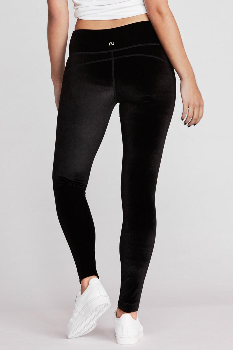 Damen Samt-Leggings mit hohem Bund für Fitness und Alltag-Luzern Mode