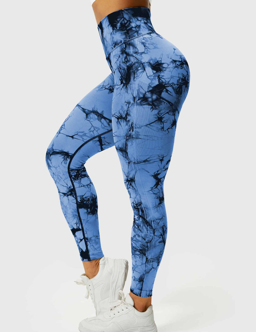 Damen Leggings mit Hohem Bund und Modernem Muster-Luzern Mode