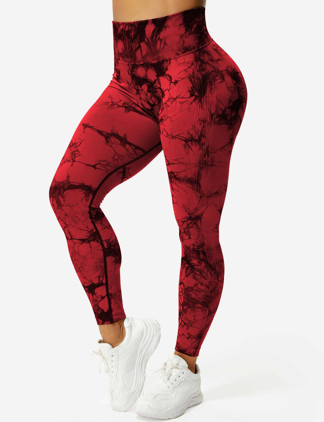 Damen Leggings mit Hohem Bund und Modernem Muster-Luzern Mode