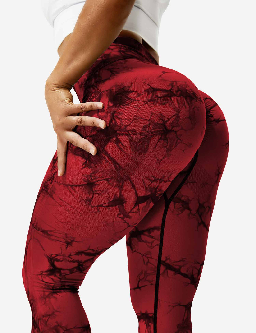 Damen Leggings mit Hohem Bund und Modernem Muster-Luzern Mode