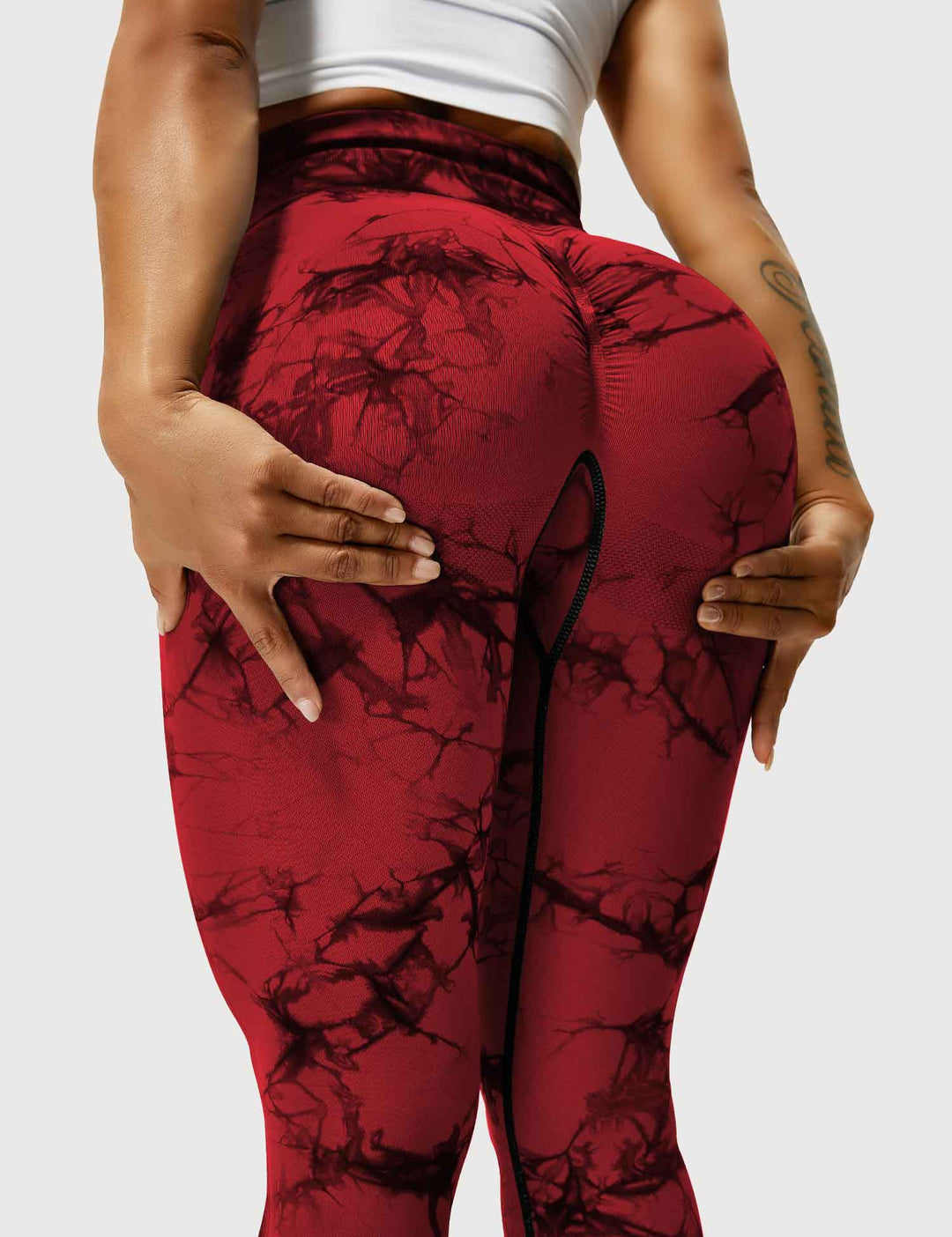 Damen Leggings mit Hohem Bund und Modernem Muster-Luzern Mode