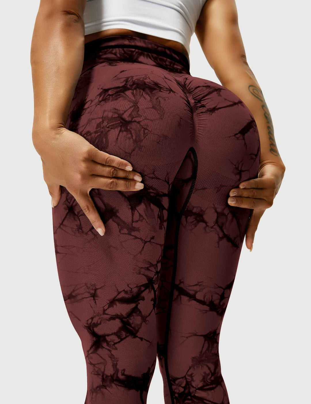 Damen Leggings mit Hohem Bund und Modernem Muster-Luzern Mode