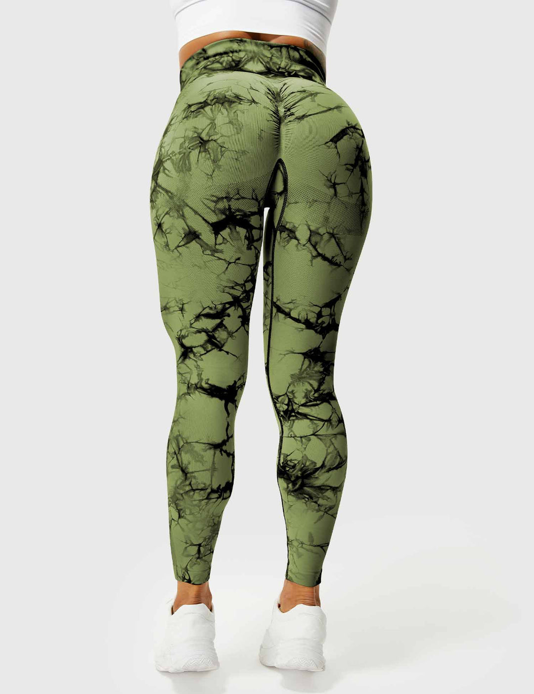 Damen Leggings mit Hohem Bund und Modernem Muster-Luzern Mode