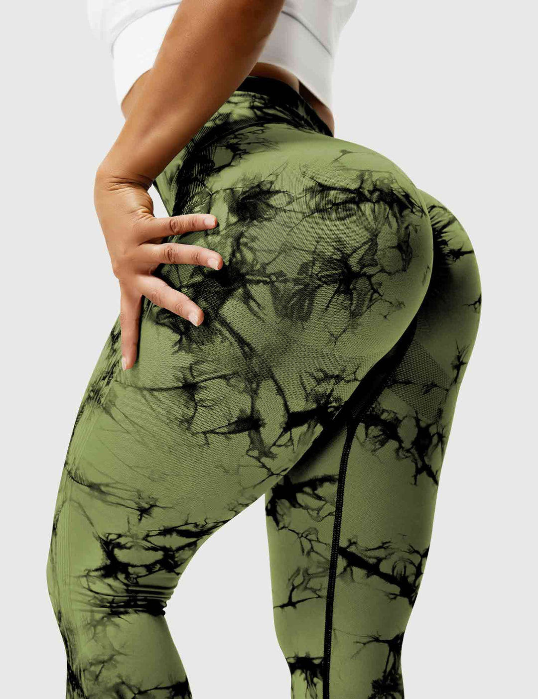 Damen Leggings mit Hohem Bund und Modernem Muster-Luzern Mode