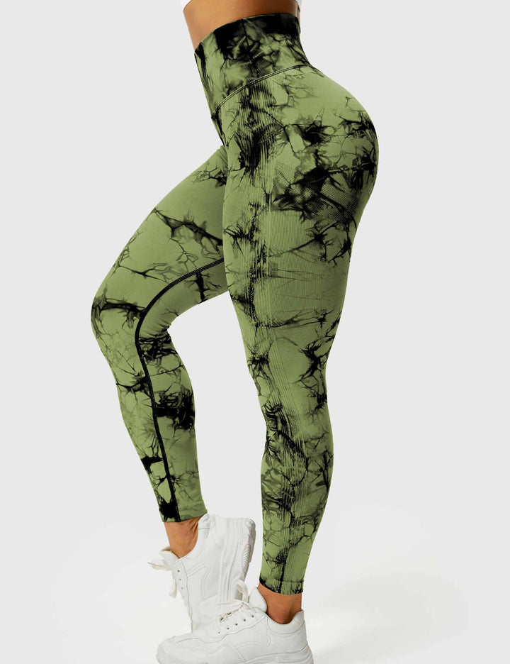 Damen Leggings mit Hohem Bund und Modernem Muster-Luzern Mode
