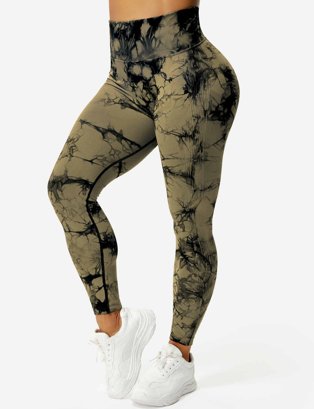 Damen Leggings mit Hohem Bund und Modernem Muster-Luzern Mode