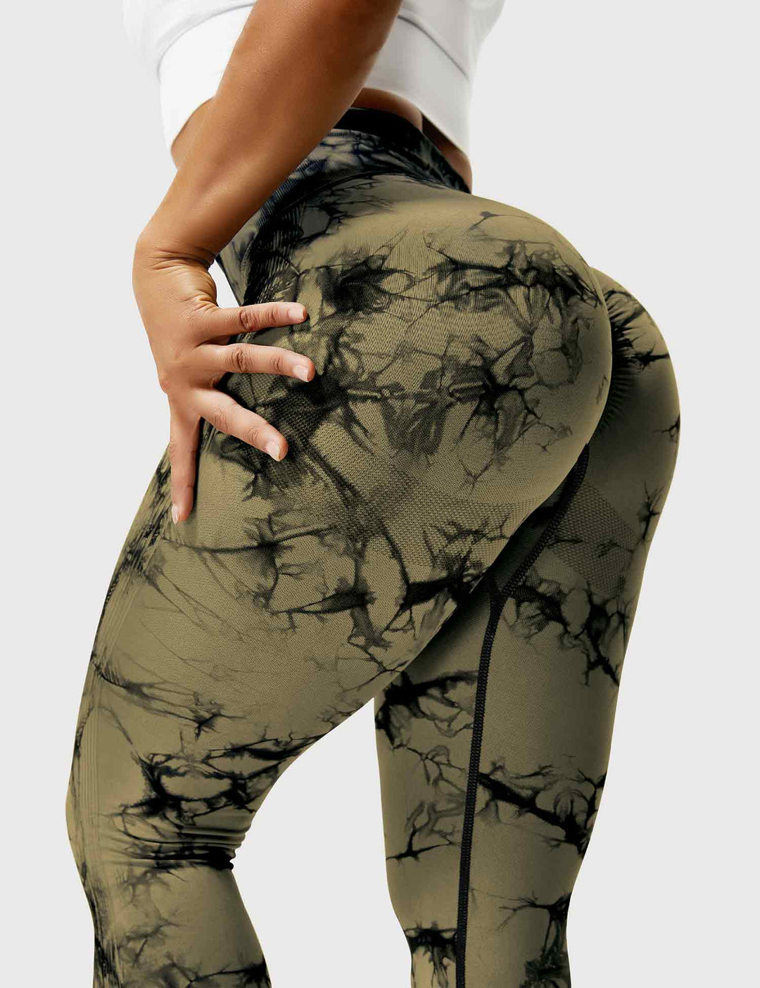 Damen Leggings mit Hohem Bund und Modernem Muster-Luzern Mode