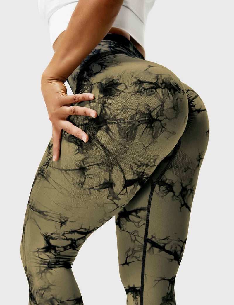 Damen Leggings mit Hohem Bund und Modernem Muster-Luzern Mode