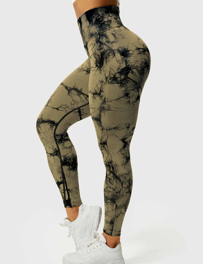 Damen Leggings mit Hohem Bund und Modernem Muster-Luzern Mode