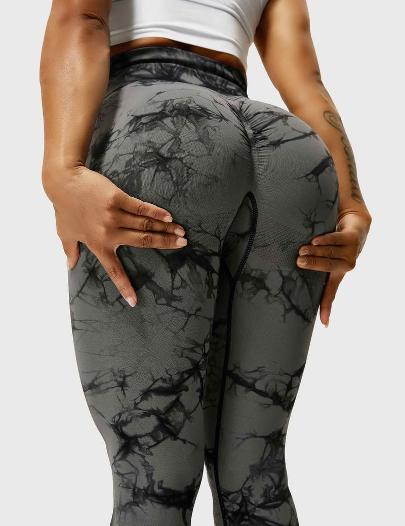 Damen Leggings mit Hohem Bund und Modernem Muster-Luzern Mode