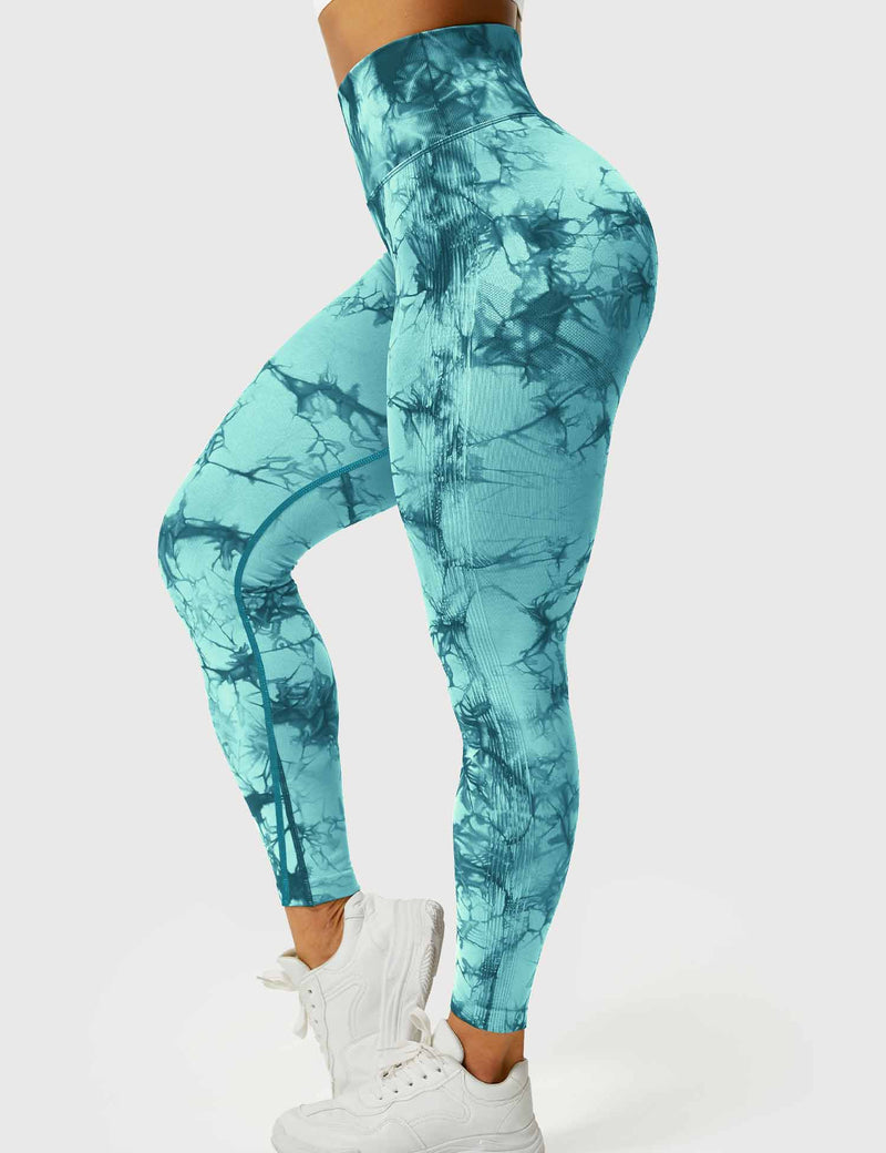 Damen Leggings mit Hohem Bund und Modernem Muster-Luzern Mode