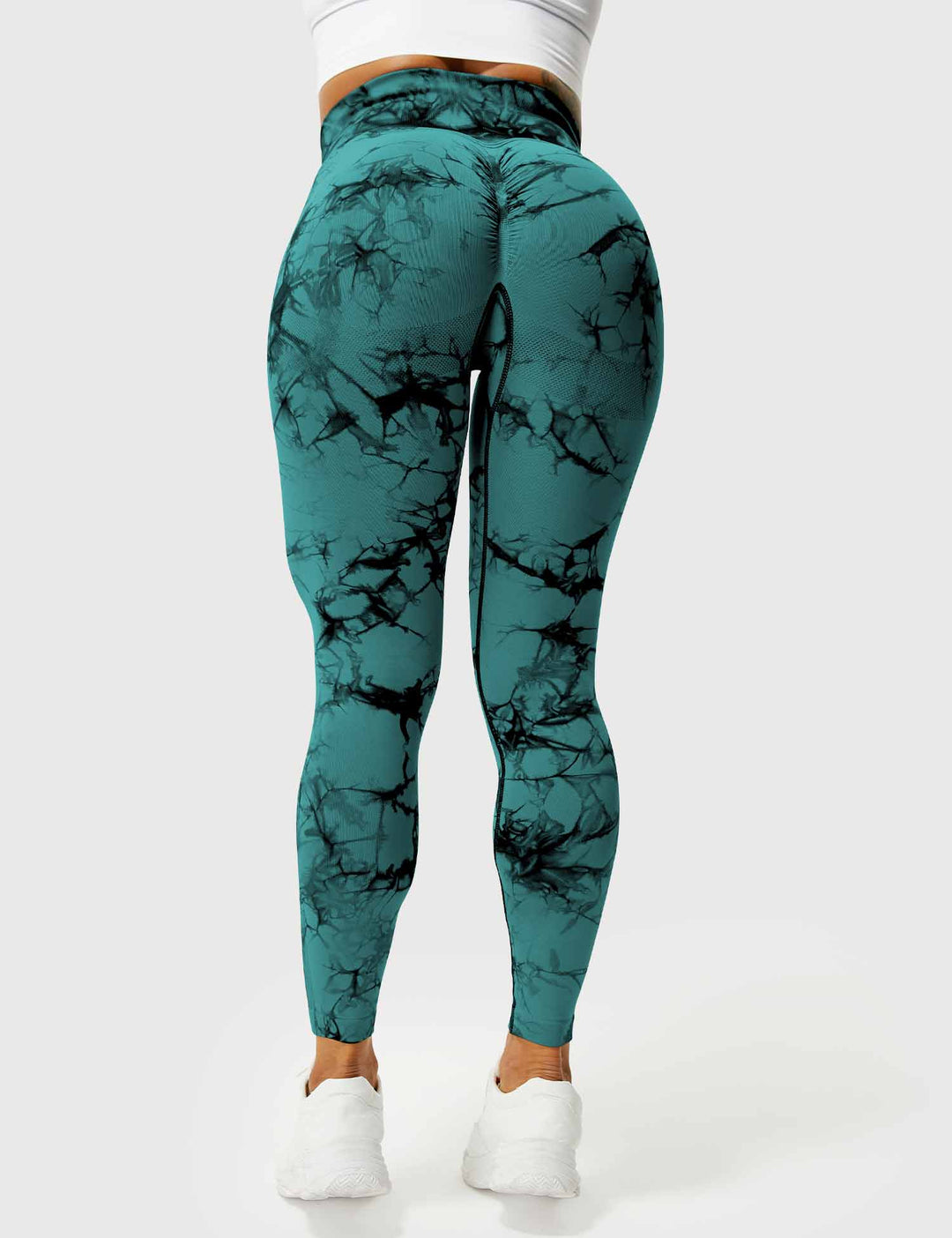 Damen Leggings mit Hohem Bund und Modernem Muster-Luzern Mode