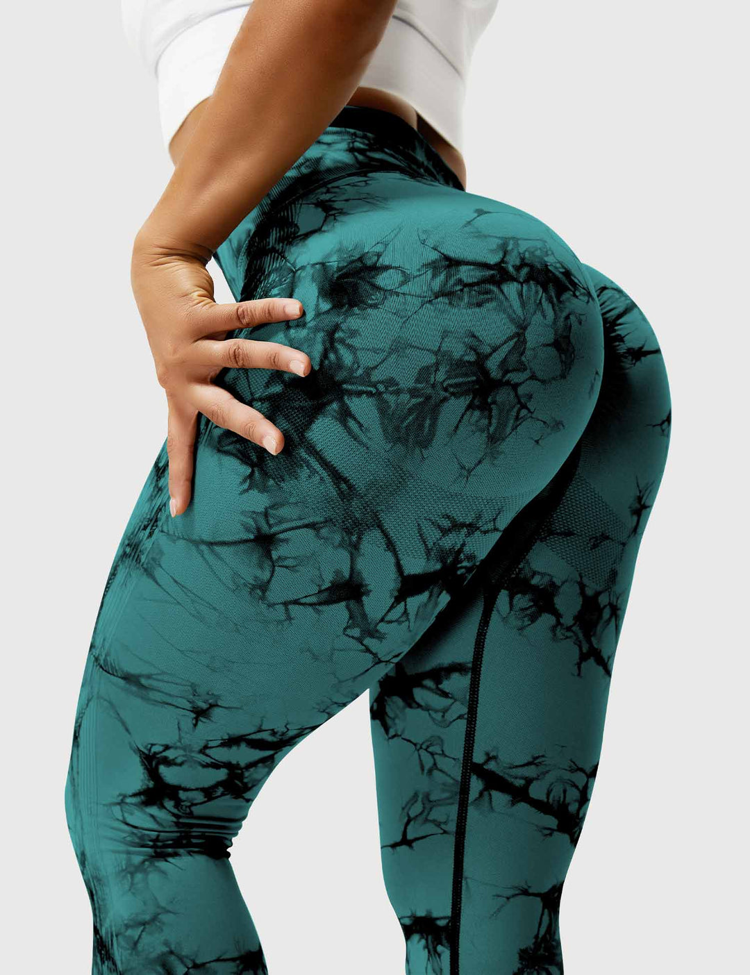 Damen Leggings mit Hohem Bund und Modernem Muster-Luzern Mode
