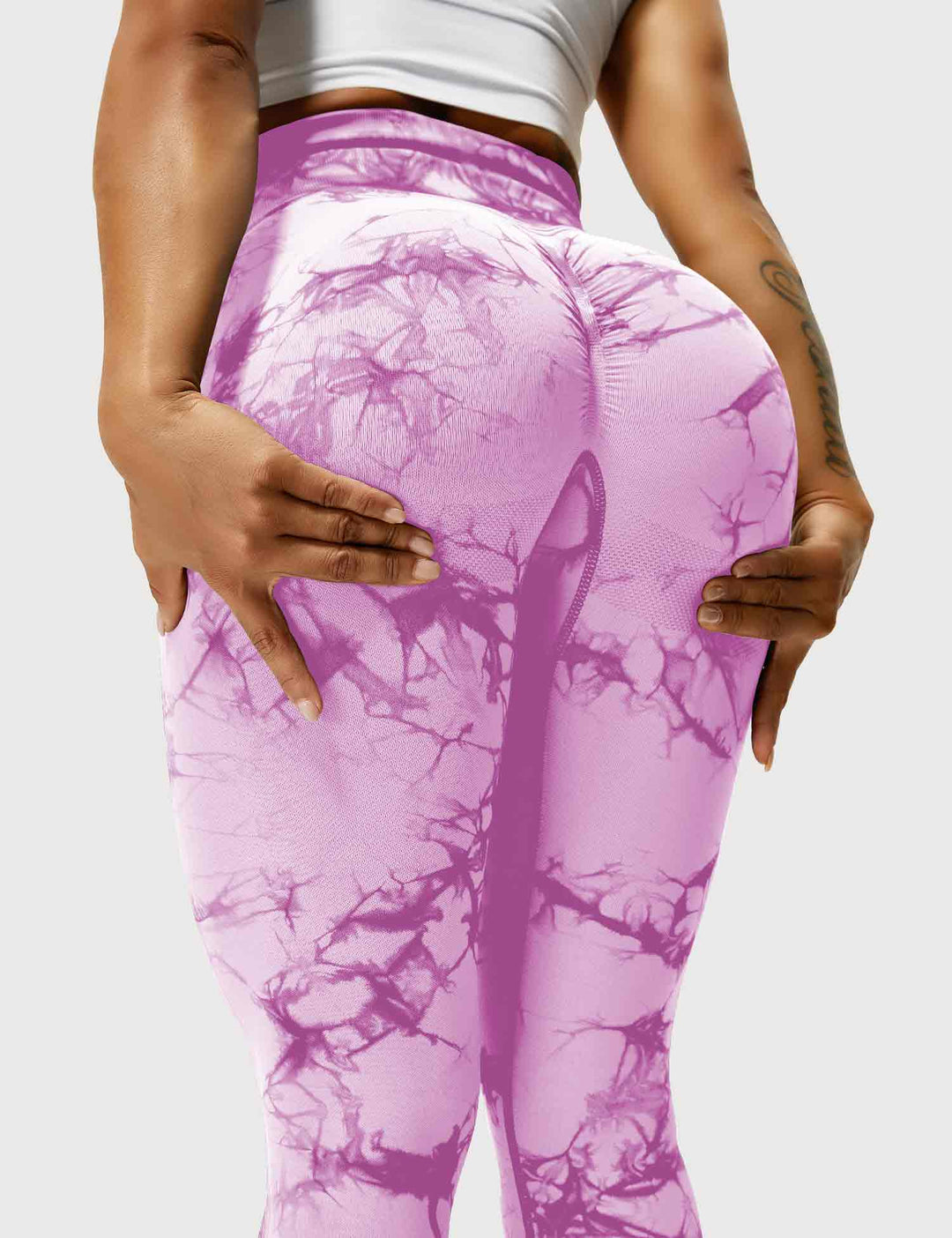 Damen Leggings mit Hohem Bund und Modernem Muster-Luzern Mode