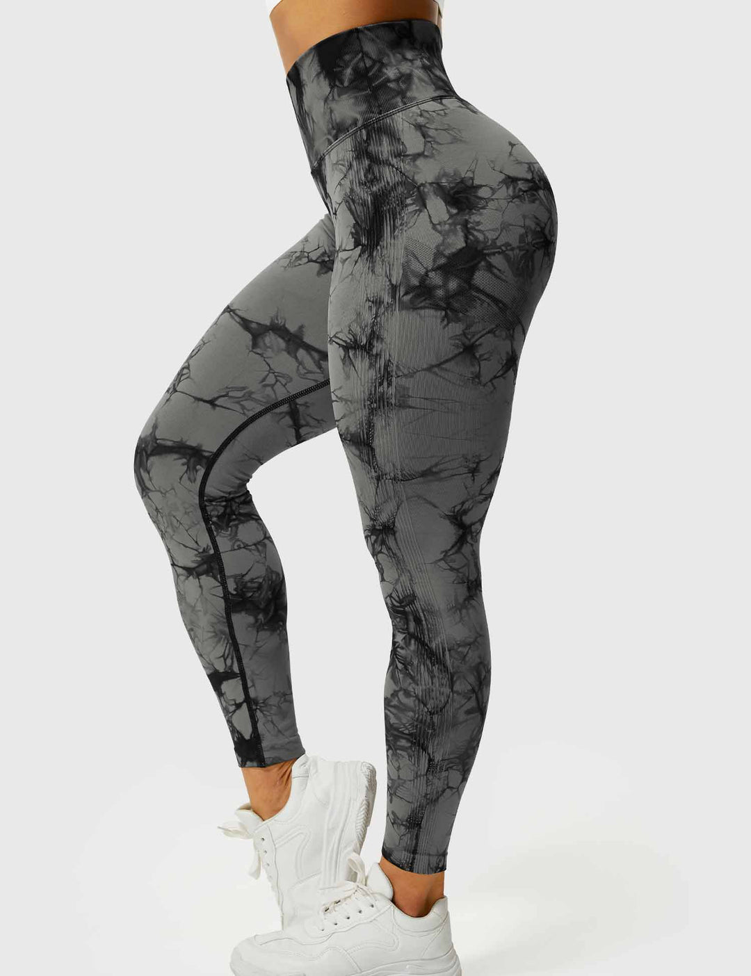Damen Leggings mit Hohem Bund und Modernem Muster-Luzern Mode