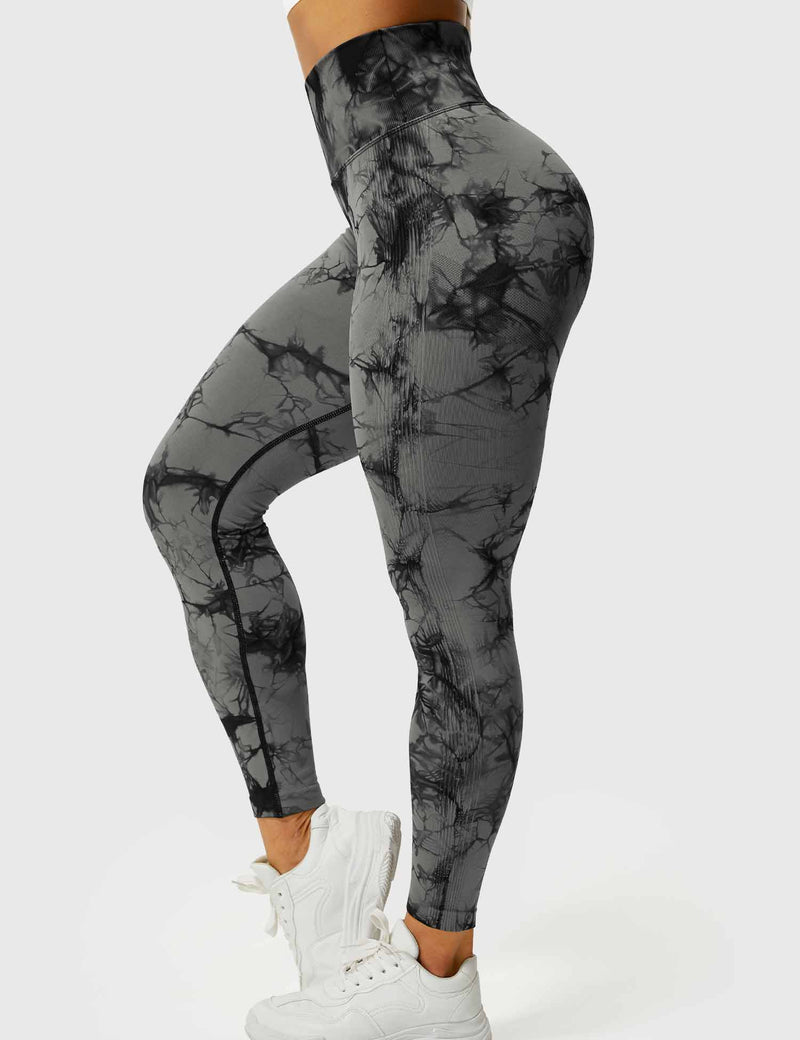 Damen Leggings mit Hohem Bund und Modernem Muster-Luzern Mode