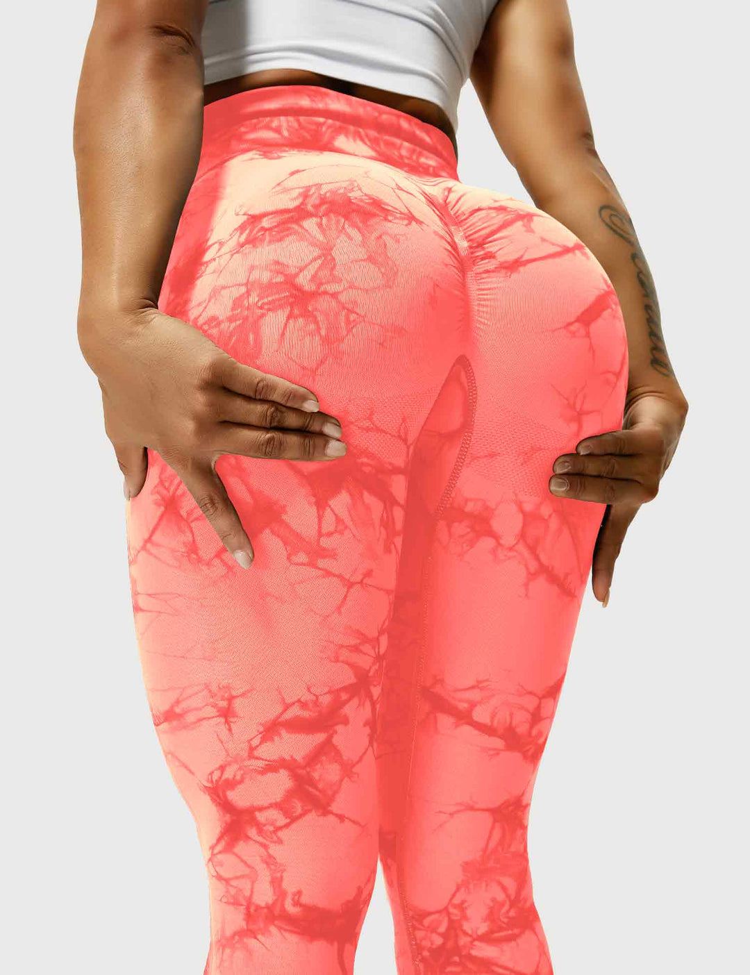 Damen Leggings mit Hohem Bund und Modernem Muster-Luzern Mode