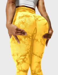 Damen Leggings mit Hohem Bund und Modernem Muster-Luzern Mode