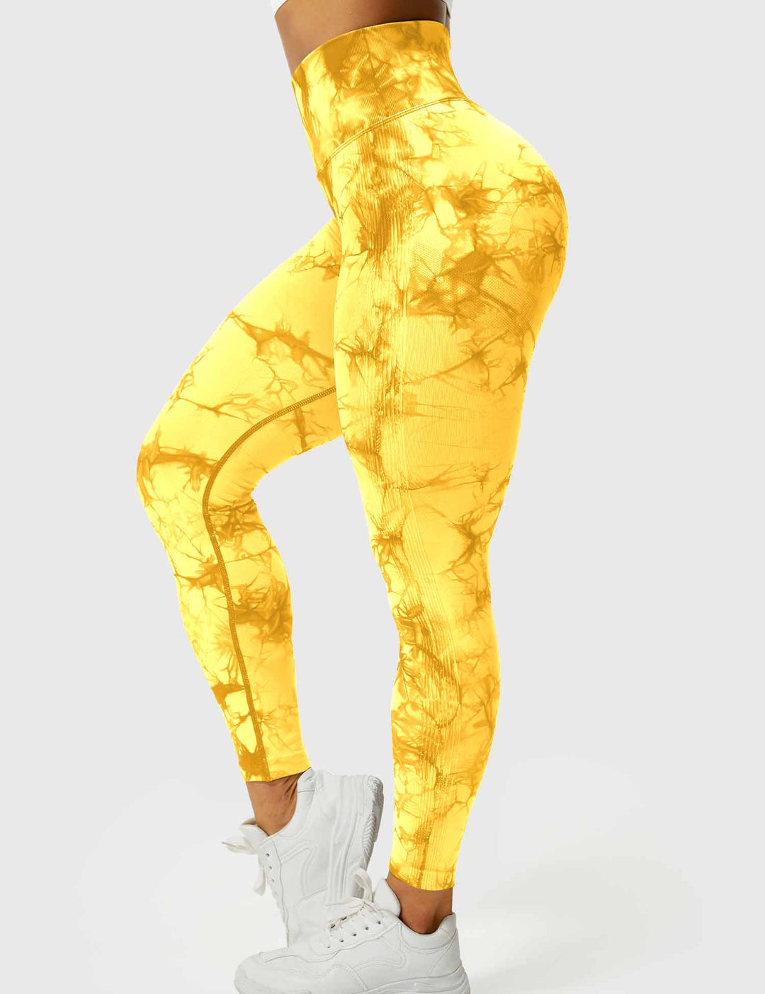 Damen Leggings mit Hohem Bund und Modernem Muster-Luzern Mode