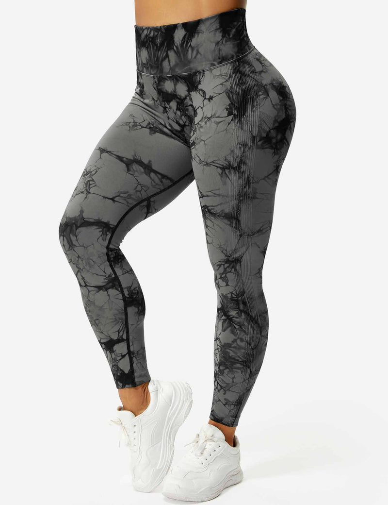 Damen Leggings mit Hohem Bund und Modernem Muster-Luzern Mode