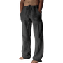 Sommerhose Herren | Leinen | Locker & bequem | Freizeit | Yoga | Alltag-Dunkelgrau-S-Luzern Mode