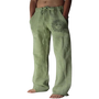 Sommerhose Herren | Leinen | Locker & bequem | Freizeit | Yoga | Alltag-Grün-S-Luzern Mode