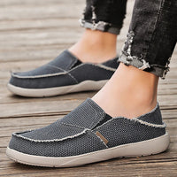 Trendige Sommer Slipper Herren | Atmungsaktive Schuhe | Rutschfeste Espadrilles-Dunkelgrau-39-Luzern Mode