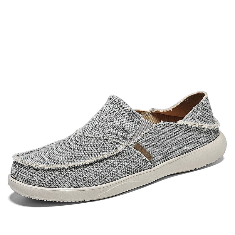 Trendige Sommer Slipper Herren | Atmungsaktive Schuhe | Rutschfeste Espadrilles-Grau-39-Luzern Mode
