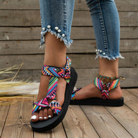 Damen Sandalen | Bunten Details | Offenes Design | Verstellbar -35-Luzern Mode
