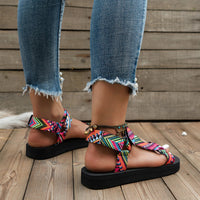 Damen Sandalen | Bunten Details | Offenes Design | Verstellbar -Luzern Mode