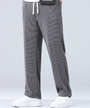 Herren Sommerhose | Elastischer Bund | Knöchellang | Einfarbig-Dunkelgrau-S-Luzern Mode