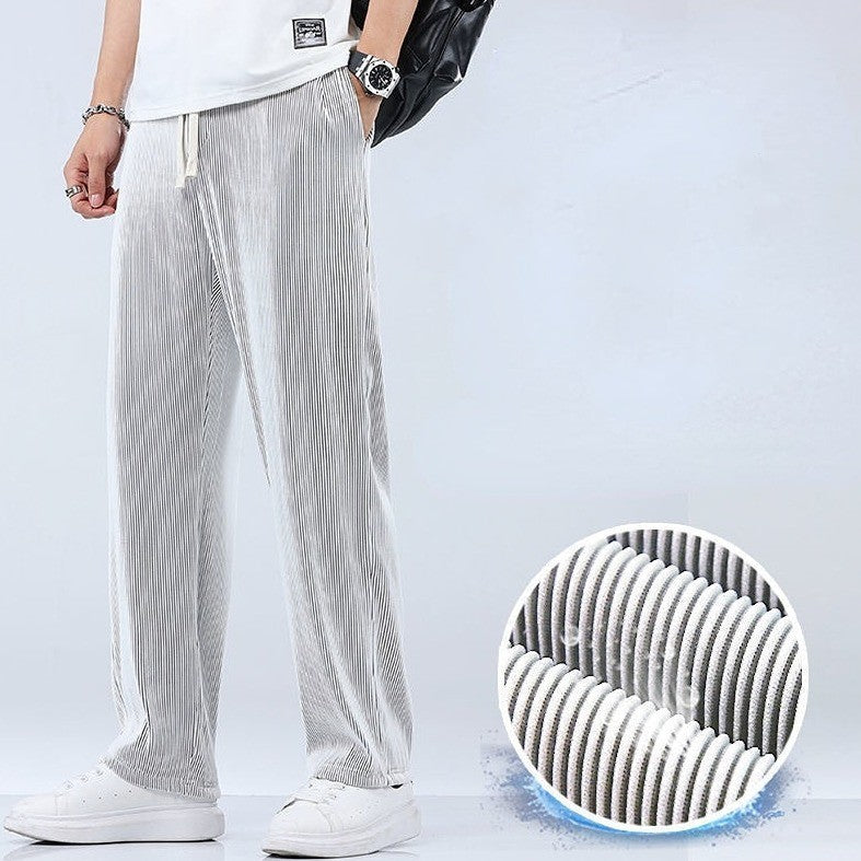 Herren Sommerhose | Elastischer Bund | Knöchellang | Einfarbig-Luzern Mode