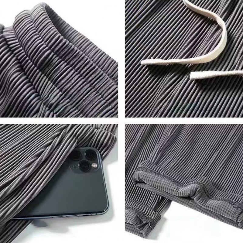 Herren Sommerhose | Elastischer Bund | Knöchellang | Einfarbig-Luzern Mode