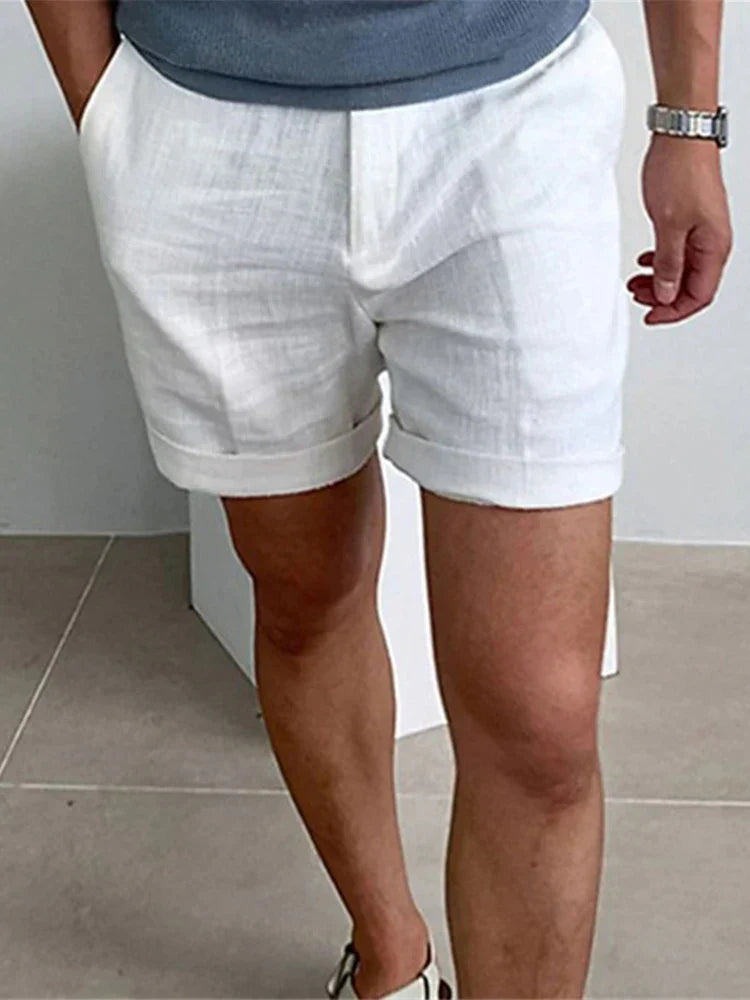 Sommer Shorts Herren | Leinen Baumwolle | Locker | Luftig | Atmungsaktiv | Strand-Luzern Mode