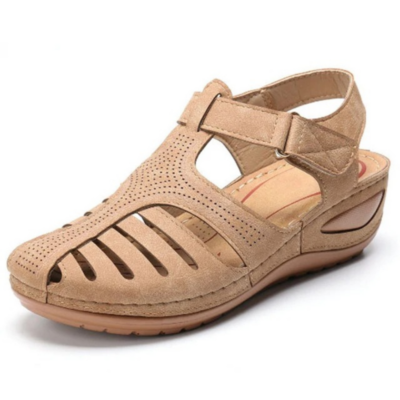 Römersandalen Damen - Bequeme Sommerschuhe mit Riemen-35-Beige-Luzern Mode