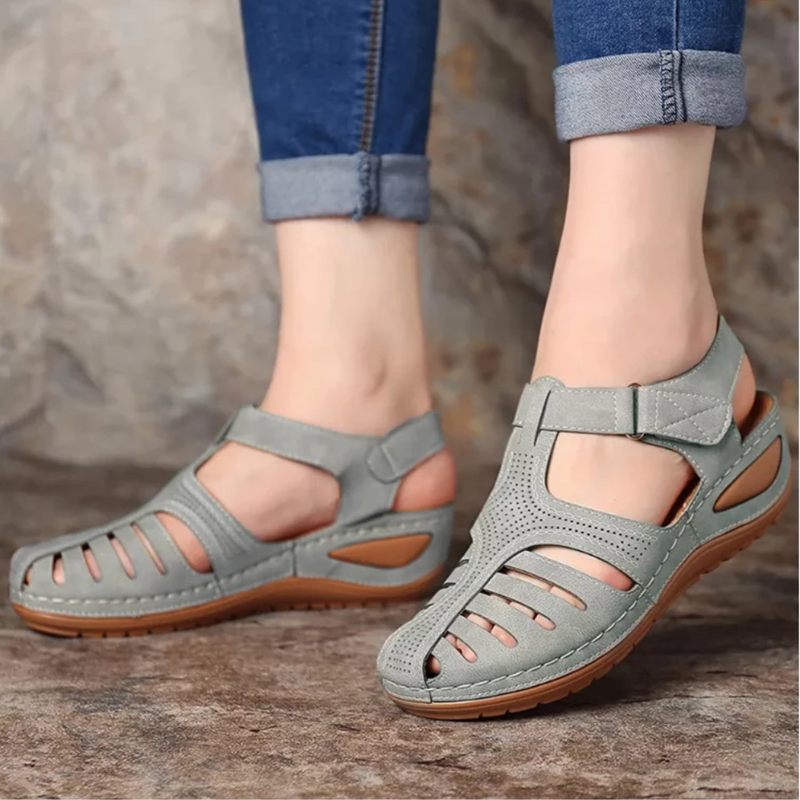 Römersandalen Damen - Bequeme Sommerschuhe mit Riemen-Luzern Mode