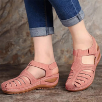 Römersandalen Damen - Bequeme Sommerschuhe mit Riemen-35-Rosa-Luzern Mode